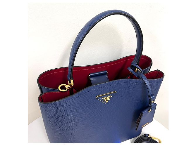 Prada Borsa a secchiello Saffiano Panier Borsa a tracolla Blu - vista 6