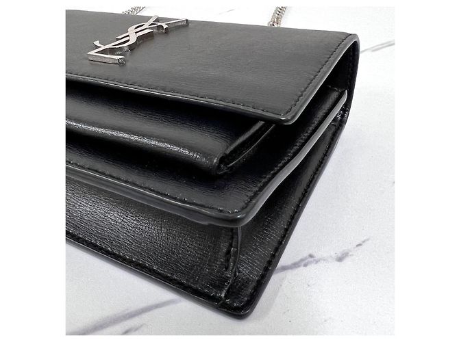 Autre Marque Mini Crossbody-Tasche mit Kette Schwarz mit silberner Hardware - Ansicht 13