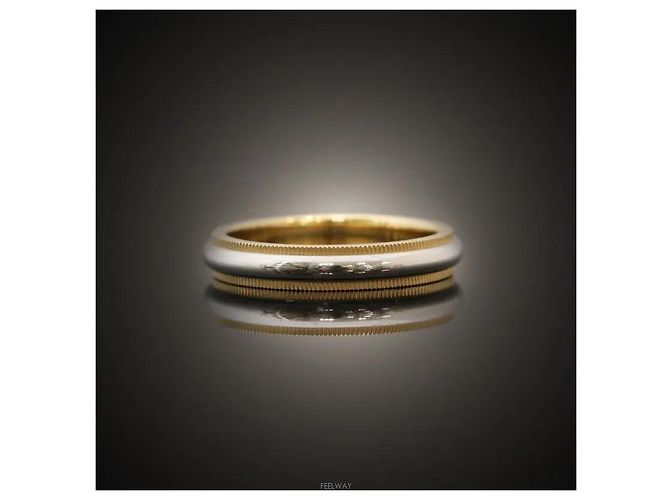 Tiffany & Co Together Milgrain Yellow Gold Platinum Size Gelb - Ansicht 4