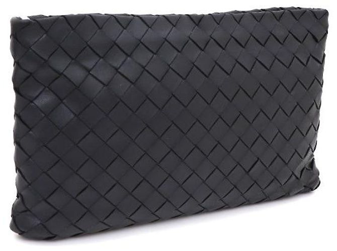 Bottega Veneta Clutch in mesh Intrecciato Nero - vista 2