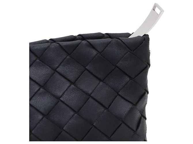 Bottega Veneta Clutch in mesh Intrecciato Nero - vista 4