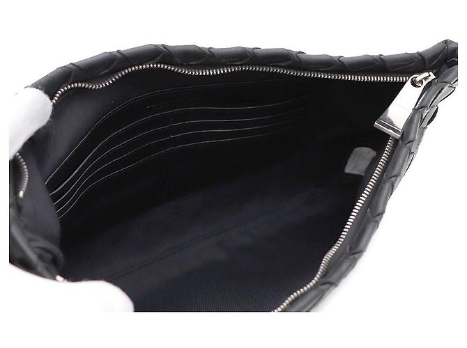 Bottega Veneta Clutch in mesh Intrecciato Nero - vista 7