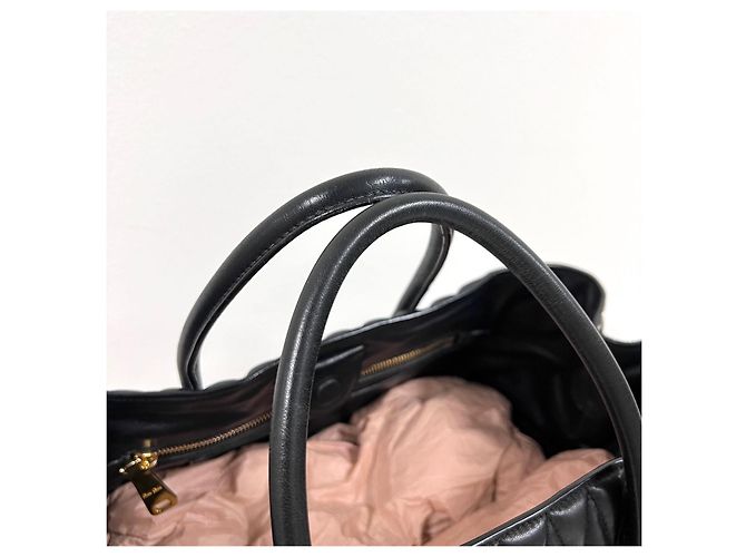 Miu Miu Borsa Tote Biker Punching Borsa a Tracolla Nera Nero - vista 9