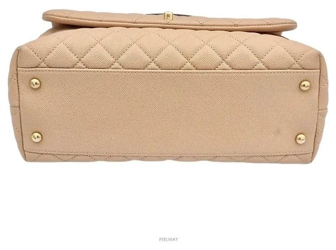 Chanel Caviar Coco Handle 28 Beiger Leder Tote Bag Braun - Ansicht 6