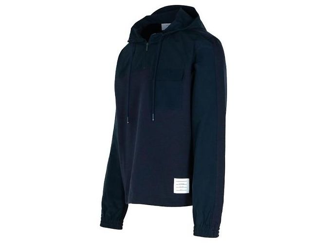 Thom Browne Ripstop und Wool Tech Milano Half-Zip Combo Hoodie Blau - Ansicht 5
