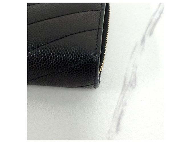 Autre Marque Monogram Compact Zipper Wallet Schwarz - Ansicht 10