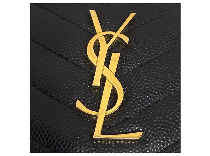 Autre Marque Monogram Compact Zipper Wallet Schwarz - Ansicht 7