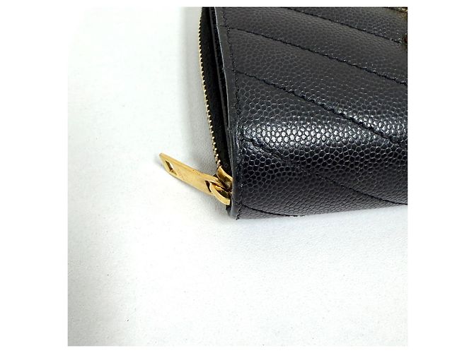 Autre Marque Monogram Compact Zipper Wallet Schwarz - Ansicht 9