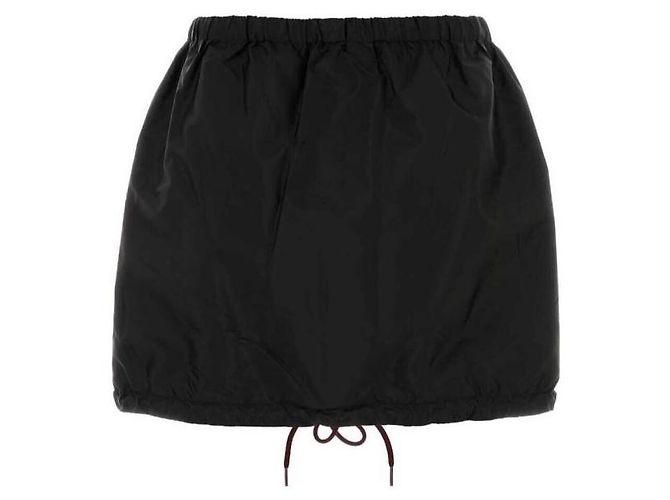 Prada Nylon-Minirock mit Kordzug Schwarz - Ansicht 4