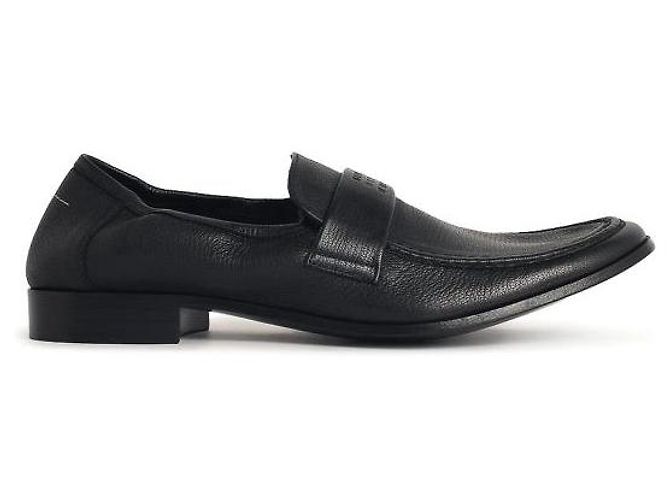 Maison Martin Margiela Mocassini in pelle con punta arrotondata Nero - vista 3