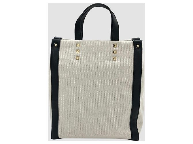 Valentino Canvas Mini Tote Bag Natural Black Schwarz - Ansicht 8