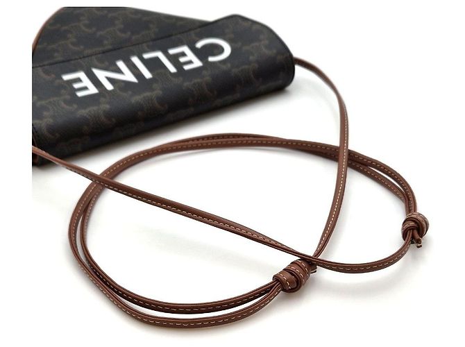 Céline Bolsa Tiracolo Triangle Tan Marrom - vista 11