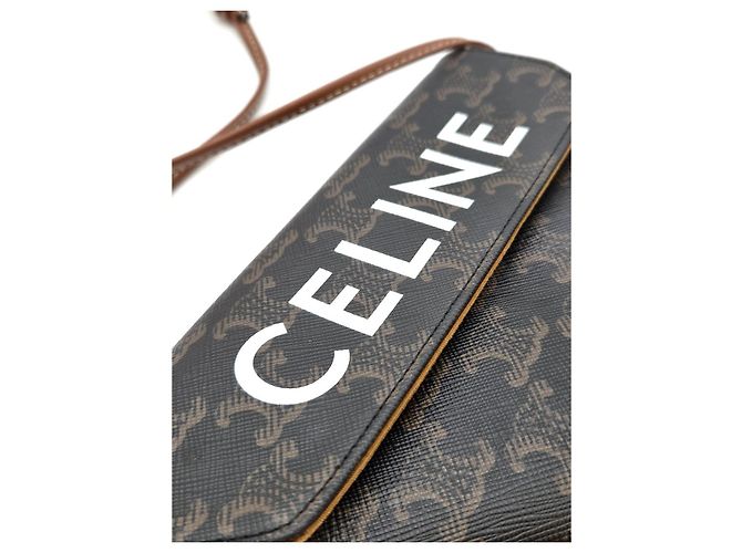 Céline Bolsa Tiracolo Triangle Tan Marrom - vista 12