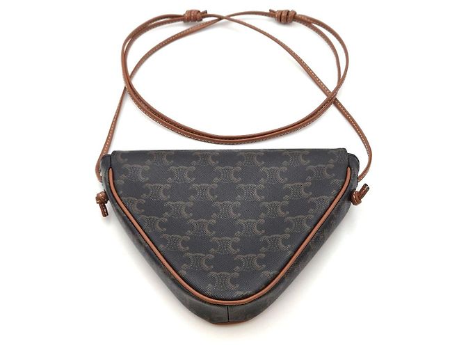 Céline Bolsa Tiracolo Triangle Tan Marrom - vista 2