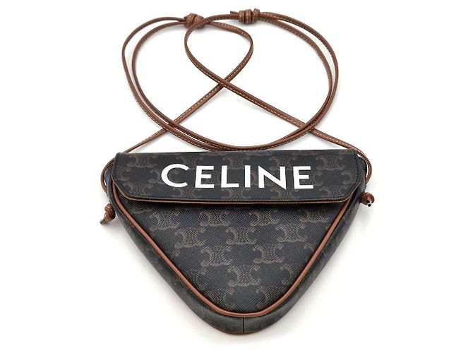 Céline Bolsa Tiracolo Triangle Tan Marrom - vista 4