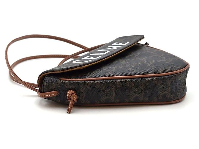 Céline Bolsa Tiracolo Triangle Tan Marrom - vista 6