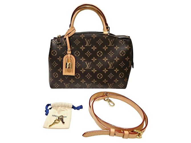Louis Vuitton Petit Pallet Borsa a mano marrone in pelle - vista 15