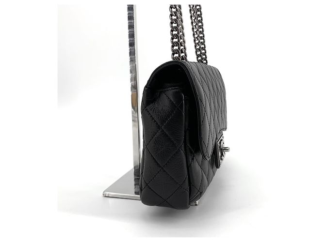 Chanel Borsa a tracolla Classic Silver-Tone Season Bag Nero - vista 5
