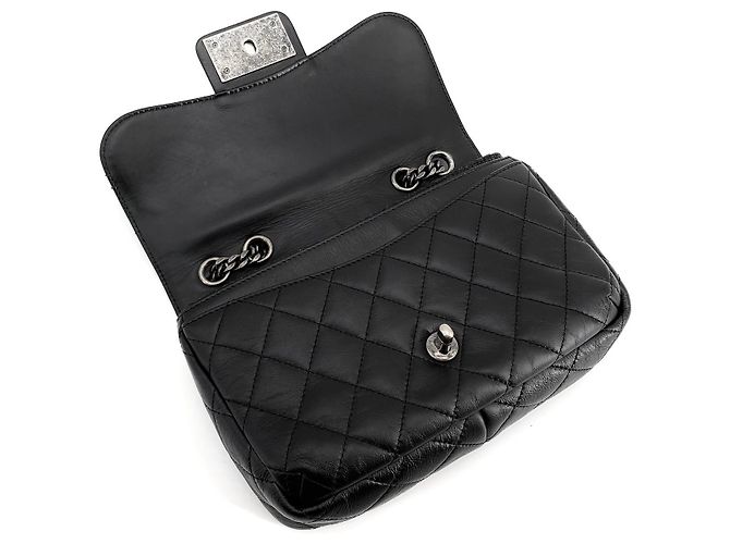 Chanel Borsa a tracolla Classic Silver-Tone Season Bag Nero - vista 7