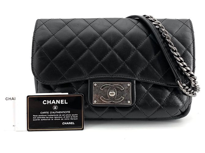 Chanel Borsa a tracolla Classic Silver-Tone Season Bag Nero - vista 9