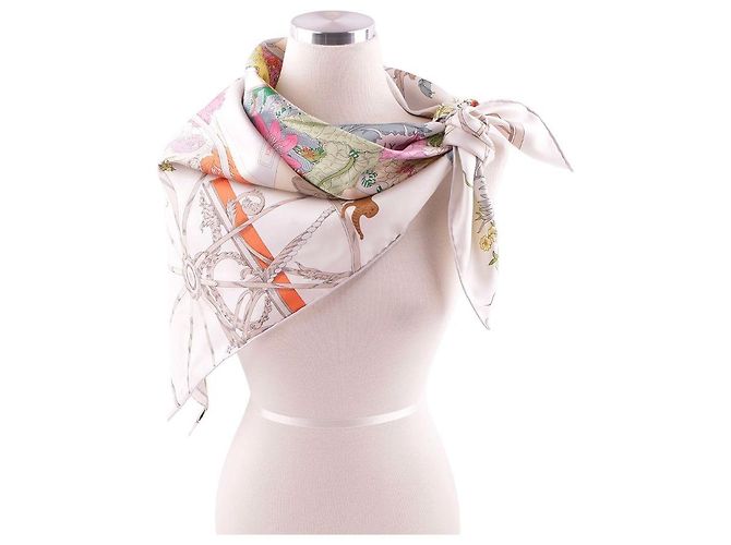 Hermès Cachecol Nature in Voyage Rosa - vista 10