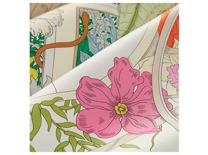 Hermès Cachecol Nature in Voyage Rosa - vista 5
