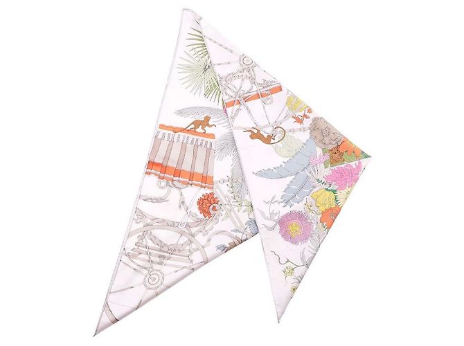 Hermès Cachecol Nature in Voyage Rosa - vista 8