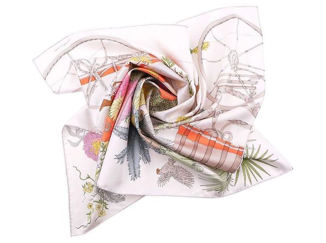 Hermès Cachecol Nature in Voyage Rosa - vista 9