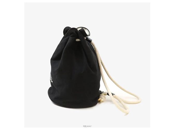 Chanel Zaino a secchiello con coulisse novelty in tela nera Nero - vista 2