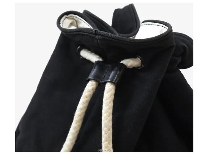 Chanel Zaino a secchiello con coulisse novelty in tela nera Nero - vista 5