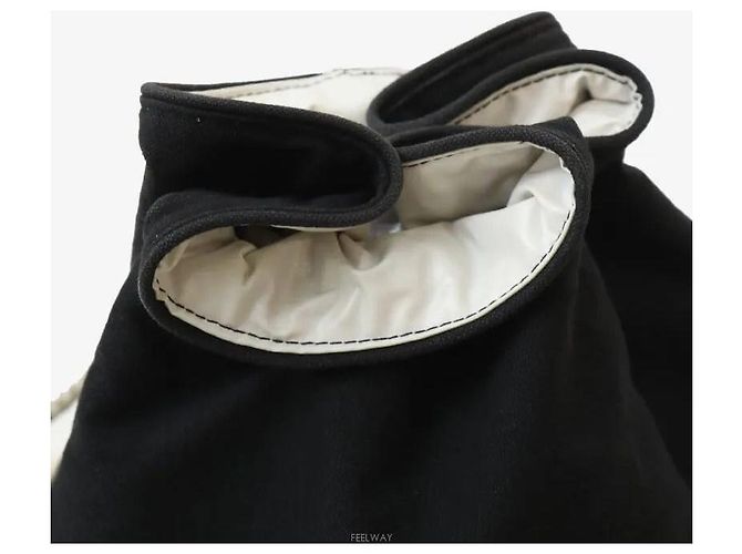 Chanel Zaino a secchiello con coulisse novelty in tela nera Nero - vista 6