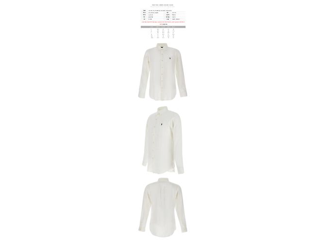 Ralph Lauren Camicia in lino Custom Fit White Bianco - vista 2