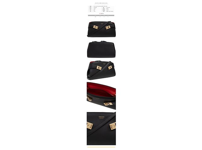 Salvatore Ferragamo Borsa a tracolla Hug Gold Logo Nera Nero - vista 2