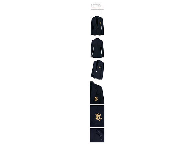 Ralph Lauren Logo Embroidered Gold Button Blazer Jacket Navy Blue - view 2