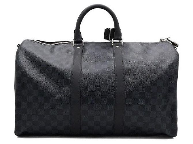 Louis Vuitton Borsa a mano e a tracolla Keepall Bandouliere Damier Cobalt Blu - vista 4