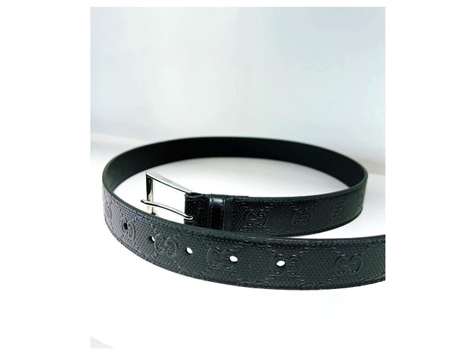 Gucci Cintura in pelle goffrata Nero - vista 10