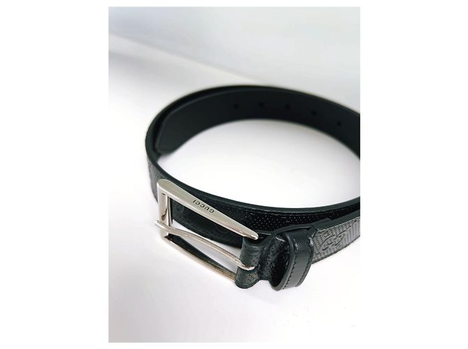 Gucci Cintura in pelle goffrata Nero - vista 11