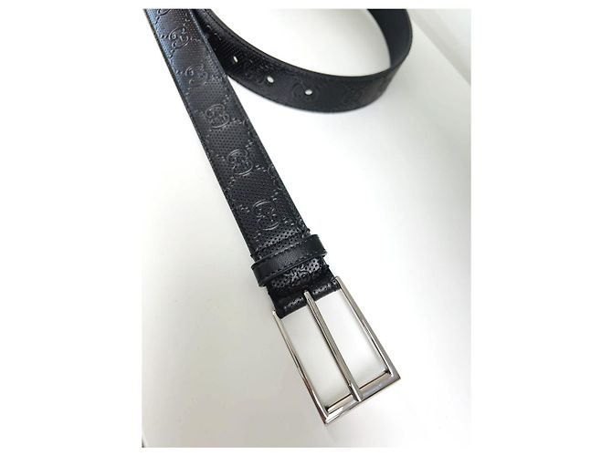 Gucci Cintura in pelle goffrata Nero - vista 12