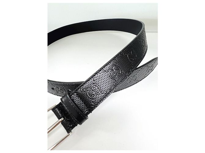 Gucci Cintura in pelle goffrata Nero - vista 13