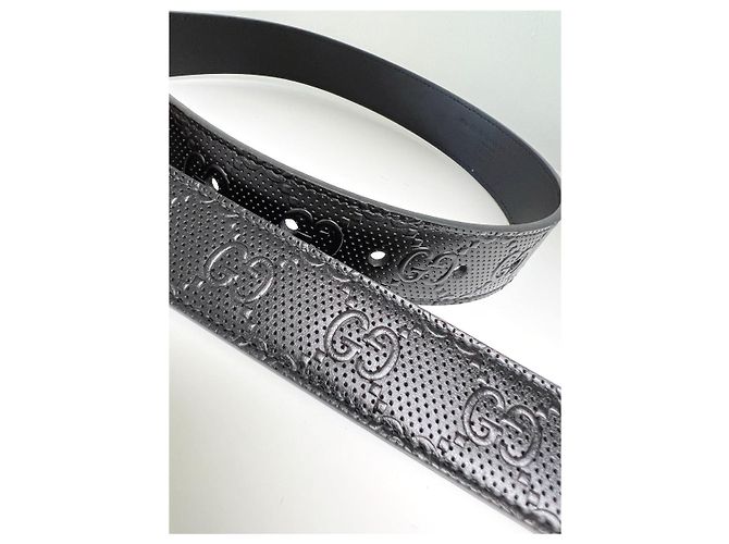 Gucci Cintura in pelle goffrata Nero - vista 14