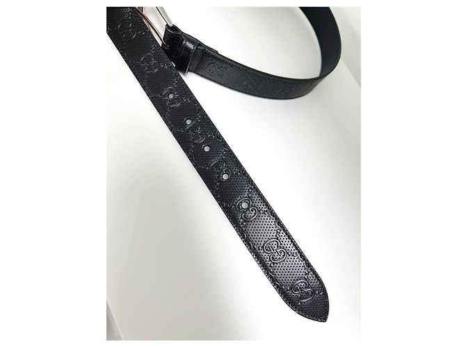 Gucci Cintura in pelle goffrata Nero - vista 15