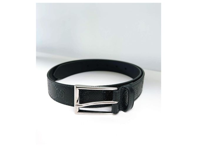 Gucci Cintura in pelle goffrata Nero - vista 2