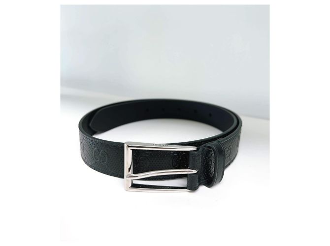 Gucci Cintura in pelle goffrata Nero - vista 6