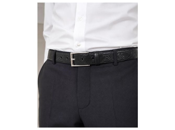 Gucci Cintura in pelle goffrata Nero - vista 8