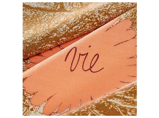 Hermès Sciarpa Amis pour la Vie Marrone - vista 5