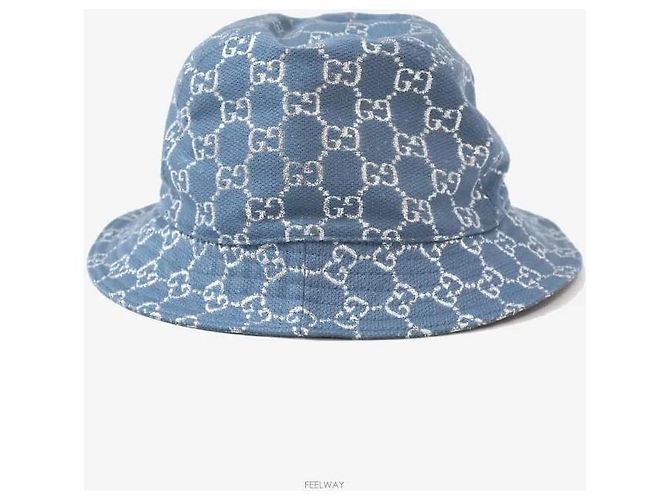 Cappello Bucket Gucci Lame Blu - vista 2