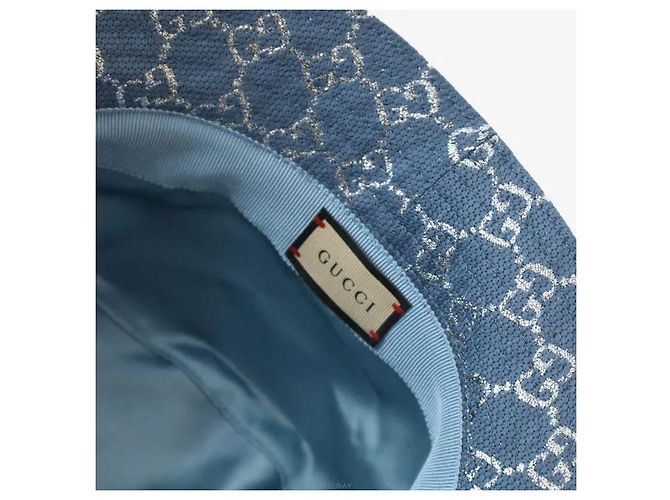 Cappello Bucket Gucci Lame Blu - vista 4