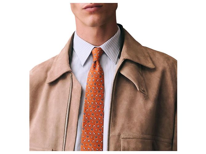 Hermès Cravate Mobilite Douce Twillbi Orange - vue 4