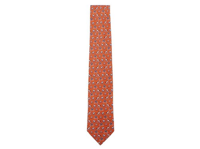 Hermès Cravate Mobilite Douce Twillbi Orange - vue 6