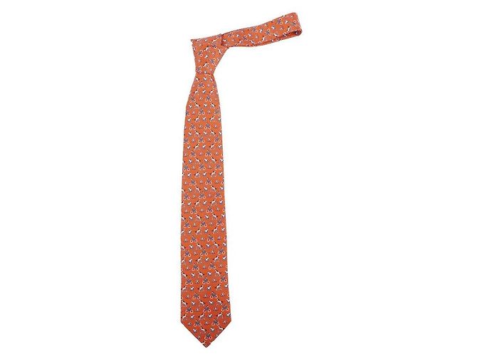 Hermès Cravate Mobilite Douce Twillbi Orange - vue 9